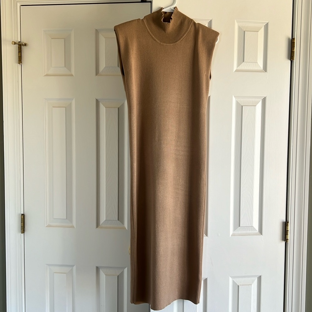 French Connection camel sweater dress